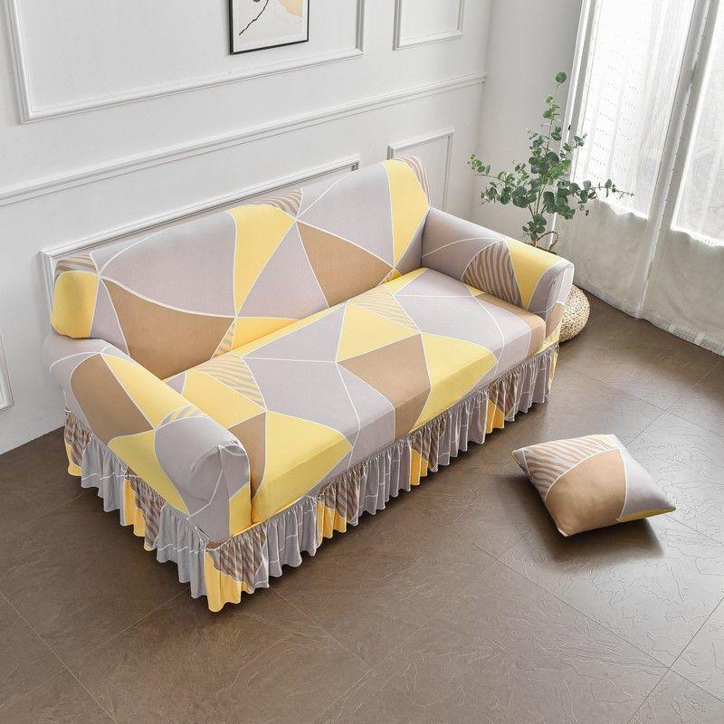 Floral Printed Sofa Cover for Living Room Plaid Stretch Couch Slipcover L Shape Corner Sofa Covers Sofa Towel 1-4 Seat