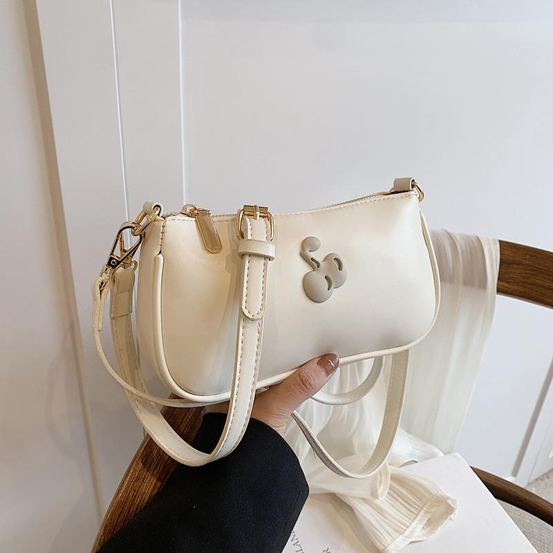 Unique Design Cherry Underarm Bag Women s 2024 Chic Versatile Street Style Shoulder Bag белый