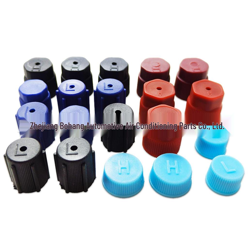 20-Piece Car A/C Valve Stem Core Kit: Pure Copper High & Low Pressure Caps for Refrigerant.