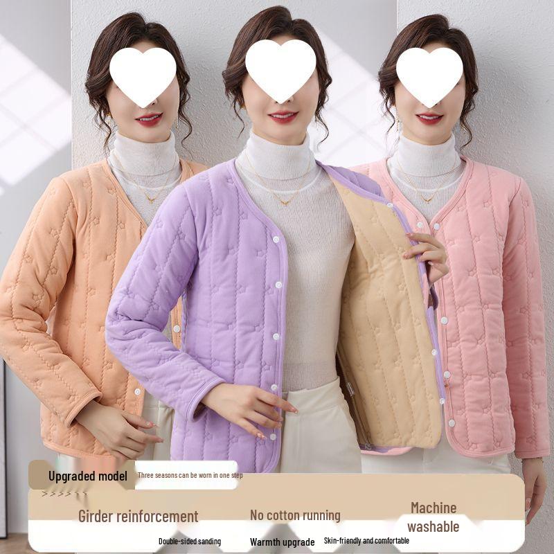 New Autumn/Winter Young Fashion Mom's Silk & Cotton Padded Warm Jacket