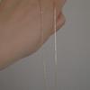 Delicate 14K Gold-Plated 925 Sterling Silver Necklace with Invisible Thin Chain and Pendant