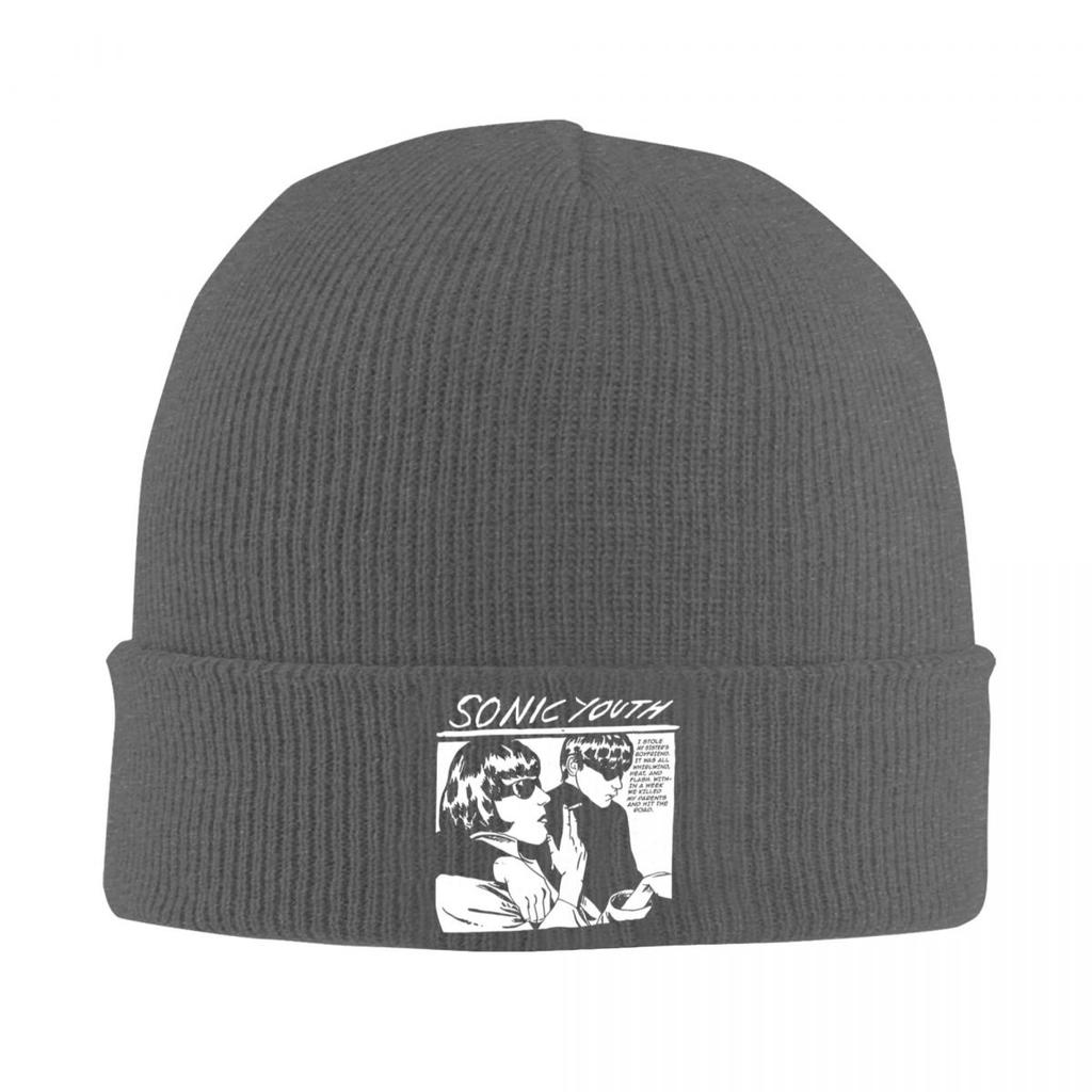 Couple Knitted Caps Women's Unisex's Beanie Autumn Winter Hat Acrylic Sonic Youth Rock Band Punk Hip Hop Melon Cap