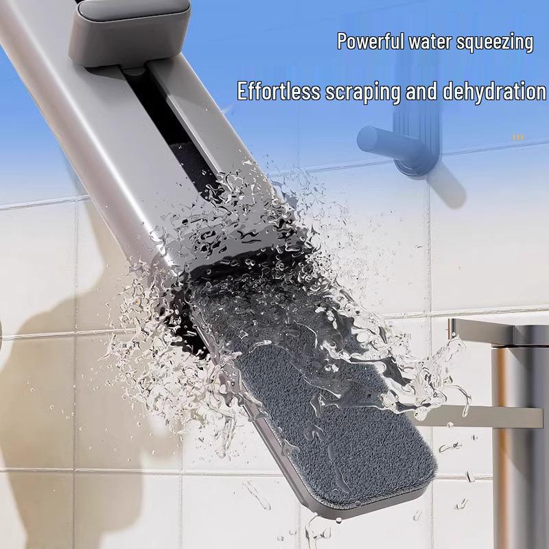 Compact Hands-Free Flat Mop - Lightweight, Absorbent for Kitchen, Bathroom, and Countertops