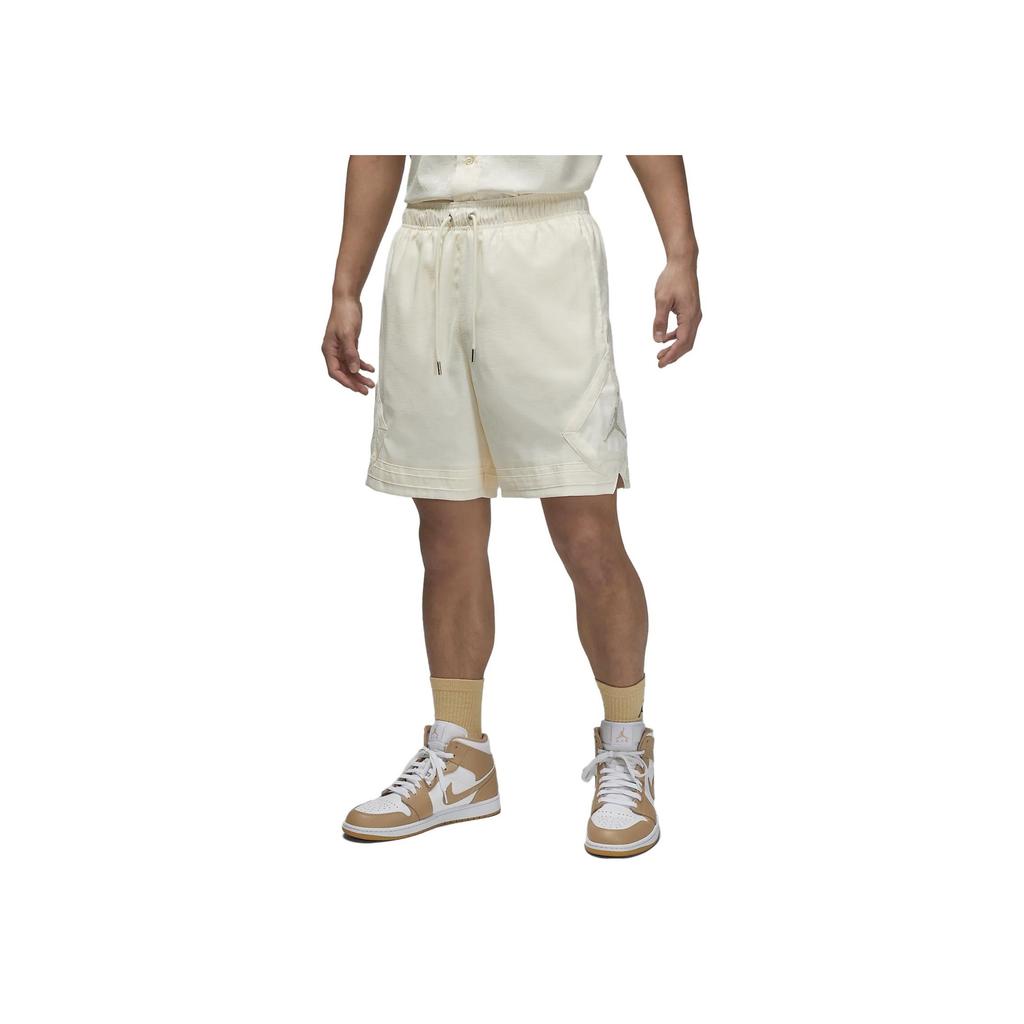 Jordan Solid Color Casual Drawstring Straight-Leg Shorts Men Bottoms Light-Ivory FN0770-110