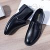 Leather Shoes for Men  Breathable Korean Style Trendy Casual Shoes Business Dress Men's Leather Shoes Round Head Light Men's