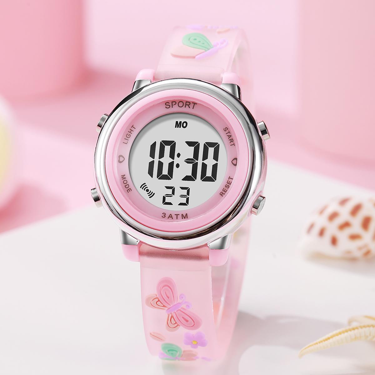 

Fashionable and cute butterfly pattern silicone strap children s electronic watch, suitable for daily wear, Christmas gift.