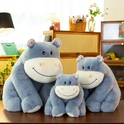 Schattig schattig nijlpaard pluche speelgoed cartoon zittende bosdier pop kinderen slaapkussen