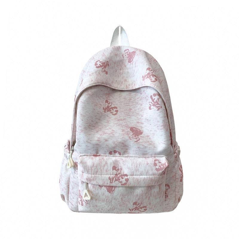 Schoolbag Korean ins Printed Bear Backpack Niche Design Leisure Travel Backpack Large Capacity Junior High School Student School Bag Female