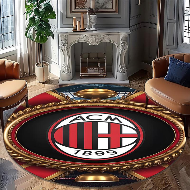 1pc A-AC Milan Carpet, Round Rug, Comfortable, Suitable for Entryways, Living Rooms, Office, And Bedrooms, Christmas Decoration