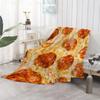 Pizza Blanket Throw Sausage Pizza Flannel Blanket for Kids Teen Boys Girls Fast Food Themed King Queen Full Size Super Soft Warm