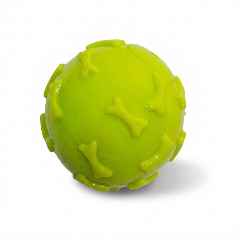 TPR Dog Chew Toy Bone-Shaped Ball With Squeaker Puppies Natural Teething Relief Durable Pet Play Item