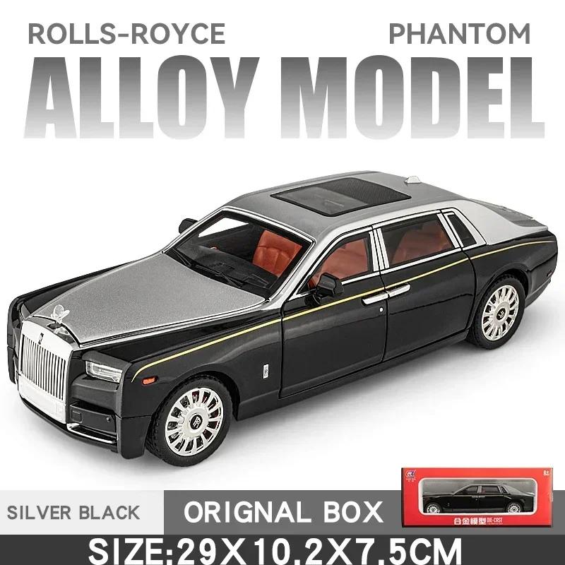 1:18 Big Size Diecast Rolls Royce Phantom Alloy Car Model Collective Miniature Voiture Boyfriend Car Gift Home Decor Toys Boys