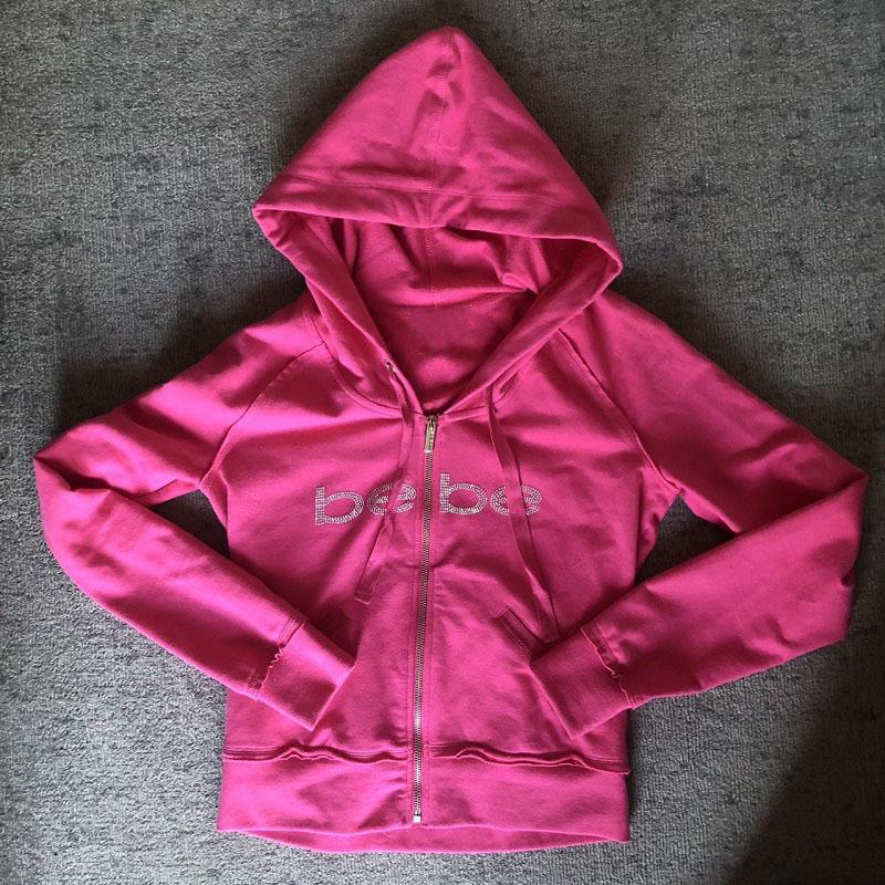 

Женская винтажная уличная готическая розовая толстовка со стразами Y2k для бега, женская готическая толстовка Kawaii с длинными рукавами XL