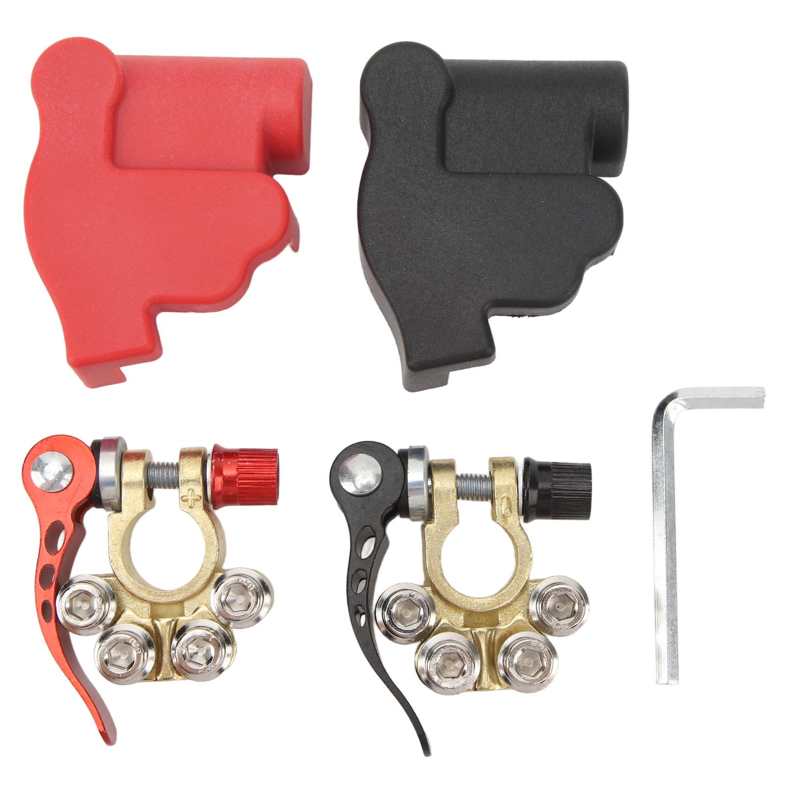 

1 пара клемм аккумулятора автомобиля, черный красный быстросъемный зажим клеммы для клемм типа SAE JISA