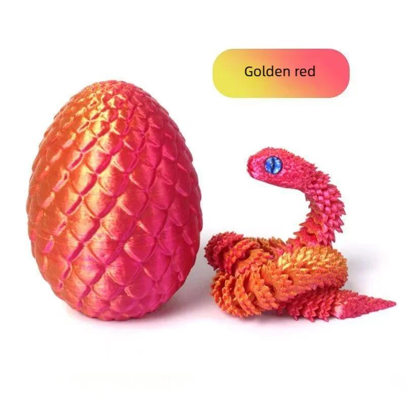 3D printing movable joint simulation cobra snake egg statue creative home decoration sculpture desktop decoration ornament