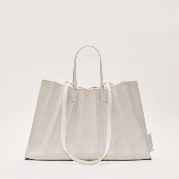 Lucky Pleats Canvas Coated Shopper L (2color)