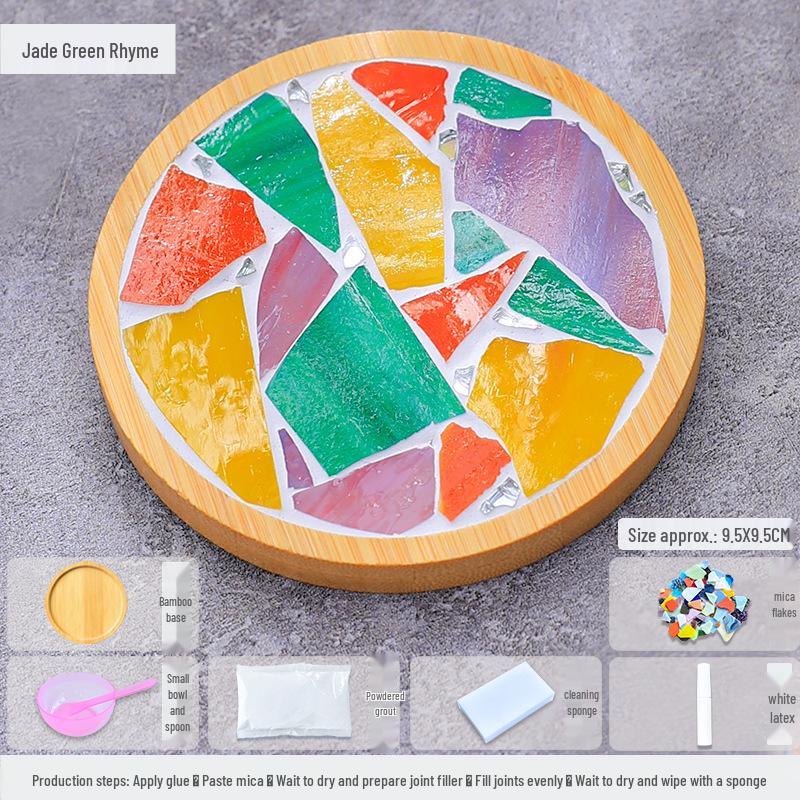 Mosaik Glimmer Bambu Underlägg & Grytunderlägg DIY-kit för Studenter & Barn