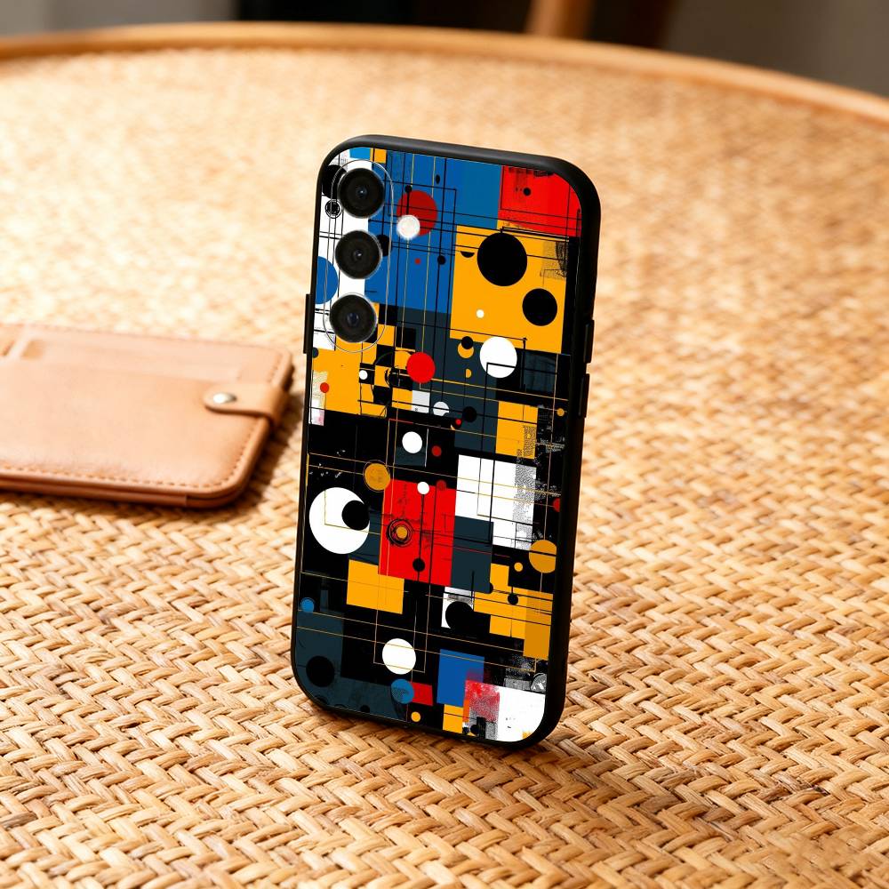 

Mondrian-Bauhaus Abstract Shapes Phone Case For Samsung A73,72,71,A52,51,40,41,A22,A32,31,A13, Soft Black Shell Samsung a11