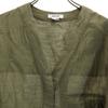 HELMUT LANG Silk Blend Long sleeve V neck Cut S khaki roll up Women Used