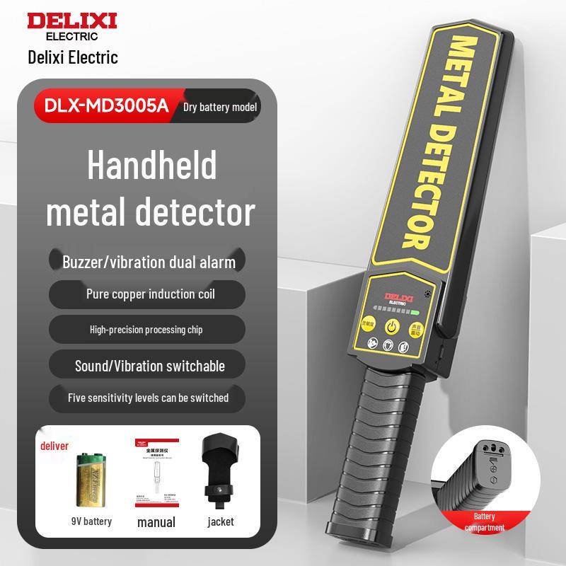 Delixi High-Precision Handheld Metal Detector for Outdoor & Exam Room Security Scanning