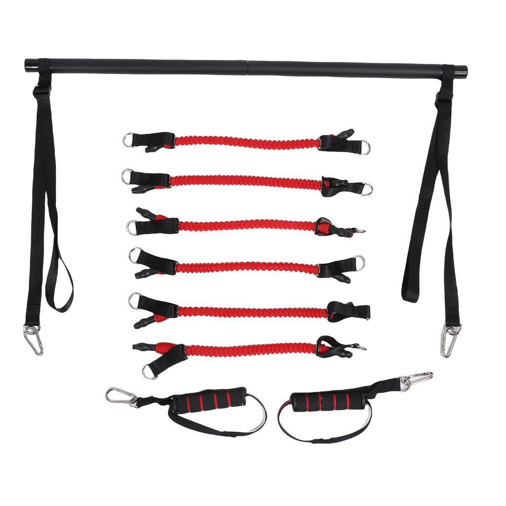 Portable Pilates Bar Kit with Bands for Men Women Multifunctional Home Gym Support Full Body Workouts