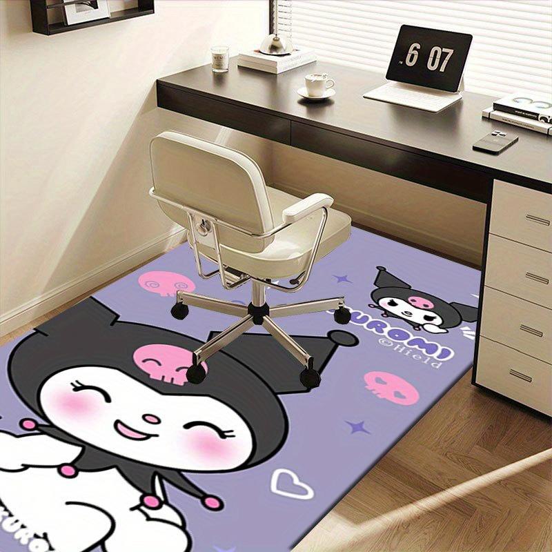 1pc Sanrio Kuromi Mermaid Printed Office Carpet Rectangle Rug Under The Table,Perfect Room Decor for Living Room, Bedroom, Kitchen, Non-slip Floor Mat