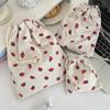 Cute Floral Women Makeup Bag Pouch Kawaii Portable Toiletries Cosmetics Storage Organizer Travel Cosmetic Bag Drawstring Case