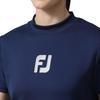 FootJoy Women's Medium Chest Logo Short Sleeve Mock Neck Sweatshirt, Navy, FJW-S24-M03 81971-M