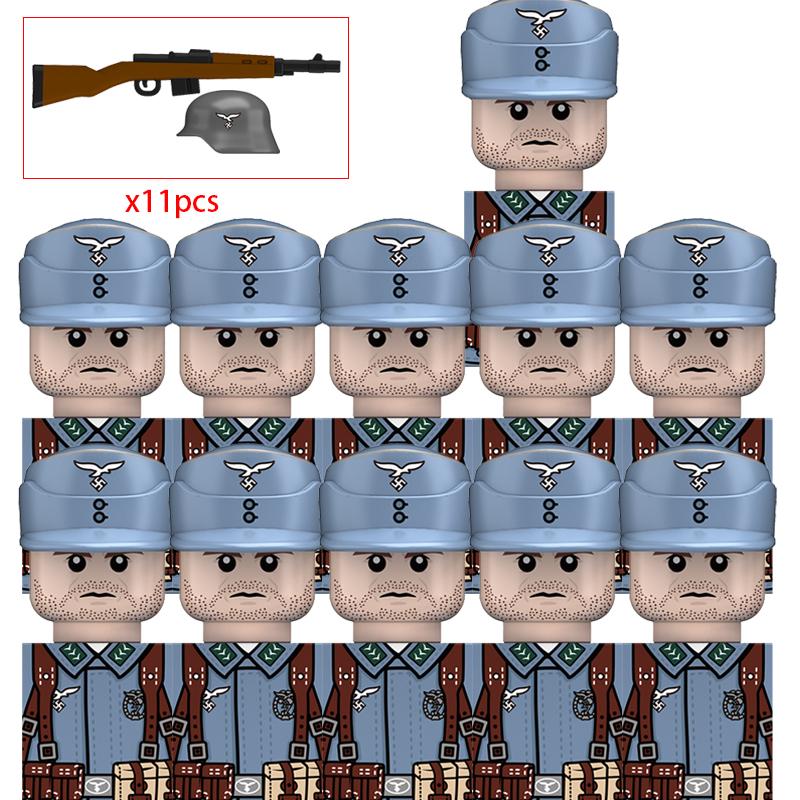 

Военный Солдат Вторая мировая война Фигурки Армии Строительные блоки Шлем Оружие Аксессуары Дети для Игрушки Подарки