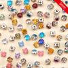 PH PandaHall Set of About 900 Mixed Acrylic Rhinestone Beads with Base 5x5x4mm Assorted Set 4 Claws 5 Holes Bijou Accessory Parts Resin Charm Parts