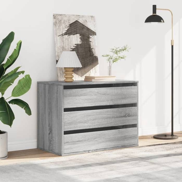 VidaXL Corner Chest of Drawers Sonoma Grey 80x41x58 Cm Engineered Wood, Chest of Drawers with Drawers, Filing Cabinet, Drawer Cabinet, Cabinet of 852857