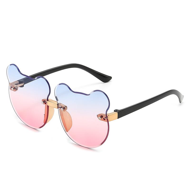 New Children'S Bear Sunglasses Cartoon Copy Sunscreen Uv Protection Cute Baby Sunglasses Outdoor Cat Ear Frameless