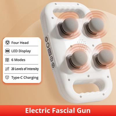 Pistola per massaggio fasciale elettrico Massaggiatore per tutto il corpo Collo Schiena Gambe Piedi Tessuto Rilassamento muscolare Strumento per il fitness
