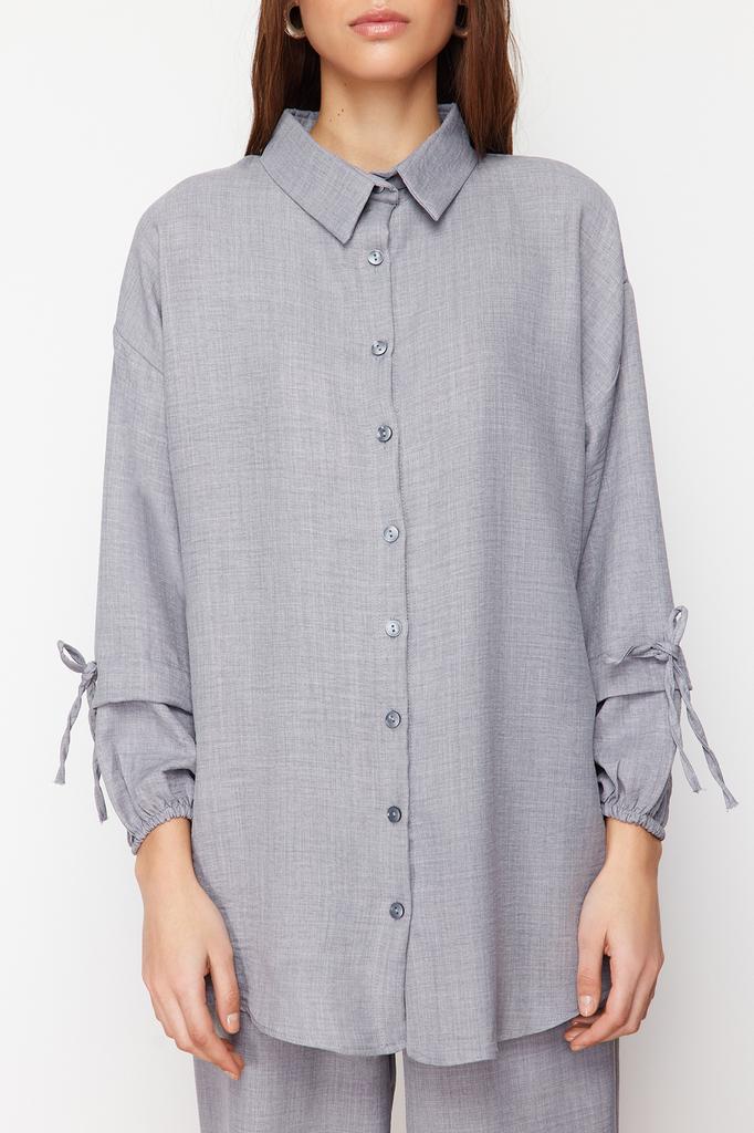 Women's Fashion New Hijab Bottom-Top Set Stone Linen Look Woven Bottom-Top Set