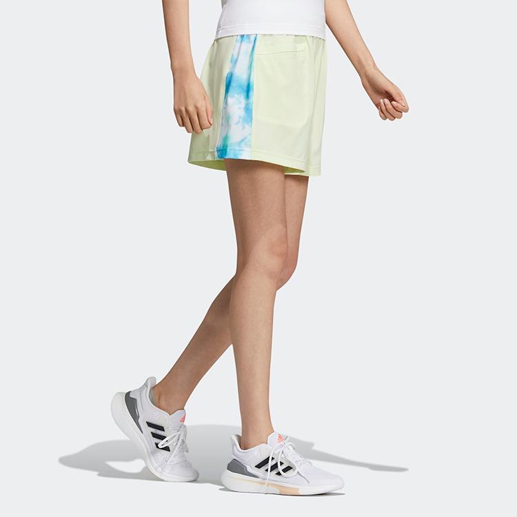 Adidas Color-Block Casual Athletic Shorts Women Bottoms Acid-Lime-Green HI6829