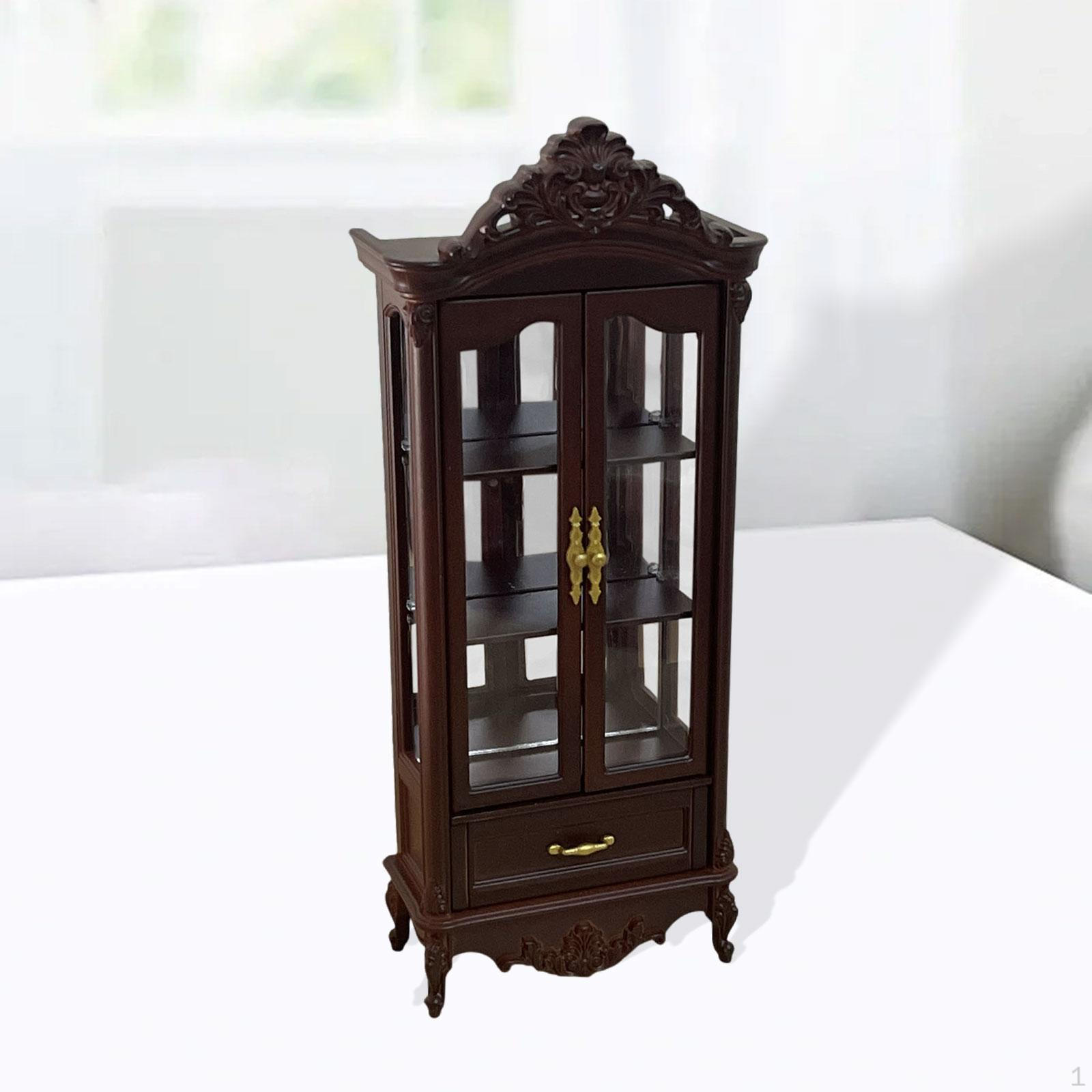 

1:12 Кукольный шкафчик может открываться реквизит мебель Double Dark Brown