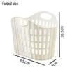 Foldable Plastic Laundry Basket for Clothes and Toys - Hollowed-Out Design for Bathroom Storage