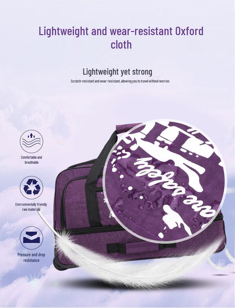 Expandable & Waterproof Oxford Cloth Rolling Duffle Bag - Large Capacity for Men, Women, Students; Foldable & Hand-Carry for Short Trips