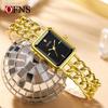 Luxury Women's Quartz Watch Elegant Diamond Dial Stainless Steel Band Waterproof Casual Wristwatch
