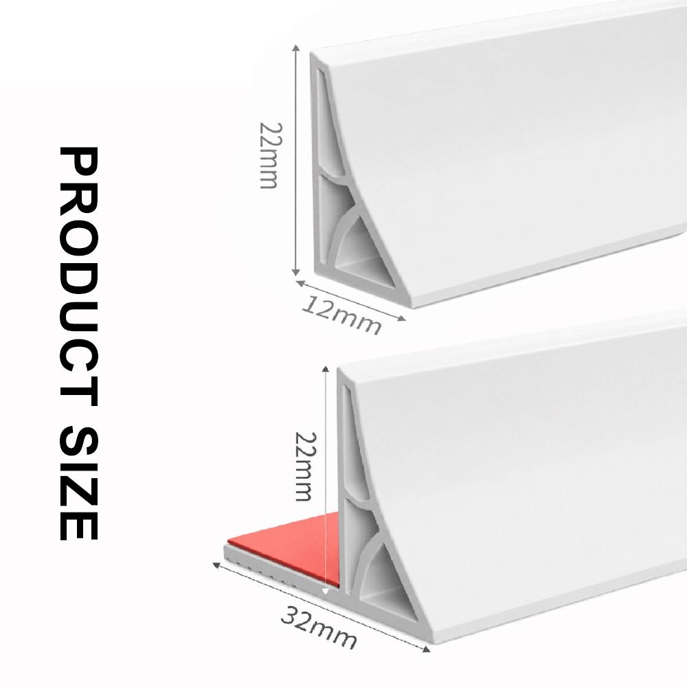 Self Adhesive Countertop Backsplash Double-Rib Support Splash Guard Seal Floor Edge