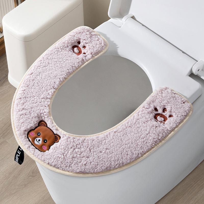 2025 All-Season Plush Toilet Seat Cushion: Universal, Thickened, Velcro Pad for Winter Comfort