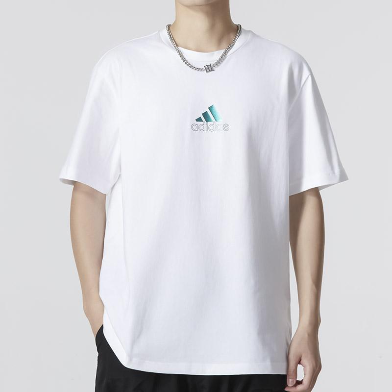 Adidas JF SS Tee 2 Logo Casual Round Neck Short Sleeve T-Shirt Men Tops White HM2979
