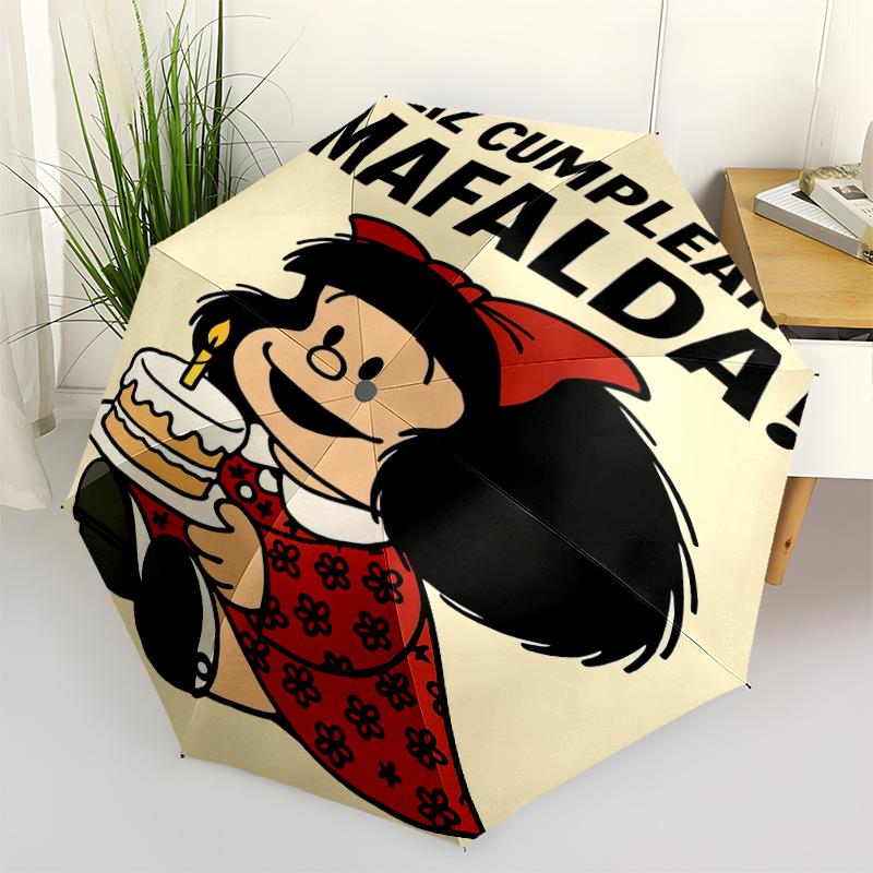 1pc Mafalda Umbrella Portable 8-rib Structure Suitable for All Seasons, Home, Travel, Outdoor Umbrella