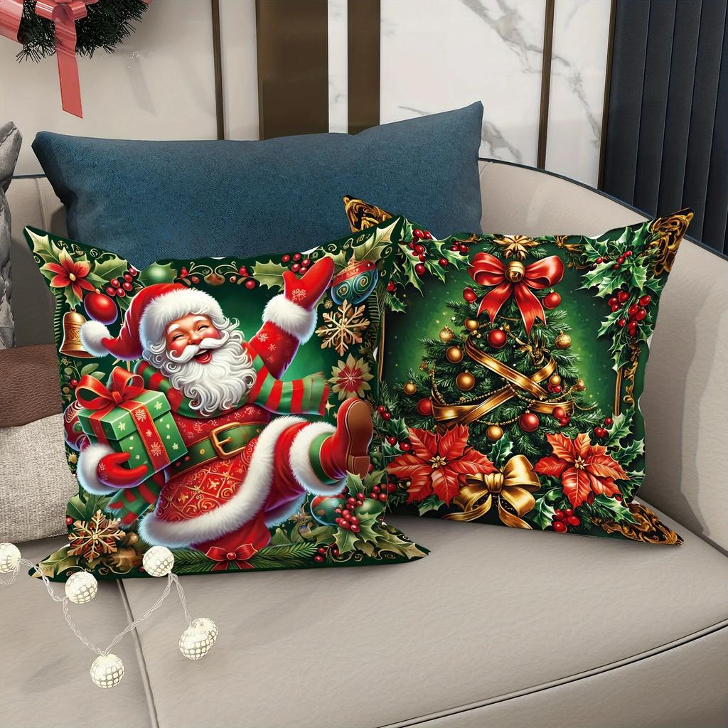Christmas decoration Pillowcase Merry Christmas New Year Gift Santa Claus Gift Box Snowman Pillow Cover Home Sofa Cushion Cover