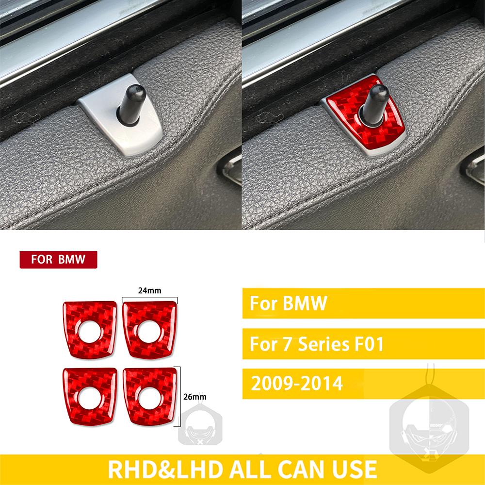 

Для BMW 7 серии F01 2009-2014 аксессуары автомобиля углеродное волокно внутренняя наклейка на дверной замок красный
