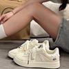 Little White Shoes Women's New Autumn Cream Retro Student Versatile Shell Head Sports Skateboard Shoes Women
