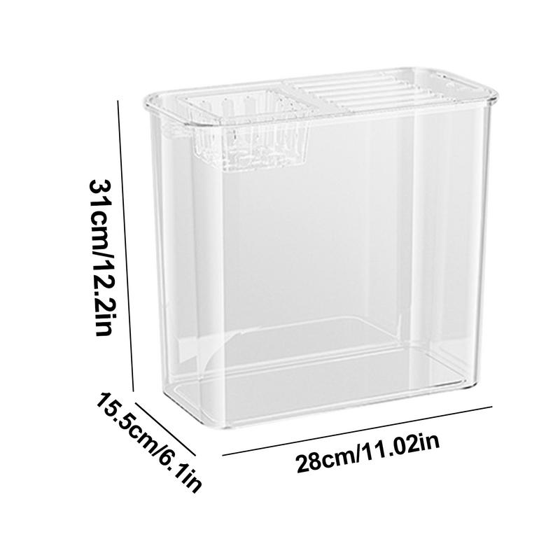 Tank For Turtles Clear Desk Fish Tank Turtle Tank Starter Ornamental Fish Bowl Multi-Function Areas Small Aquarium Aquarium