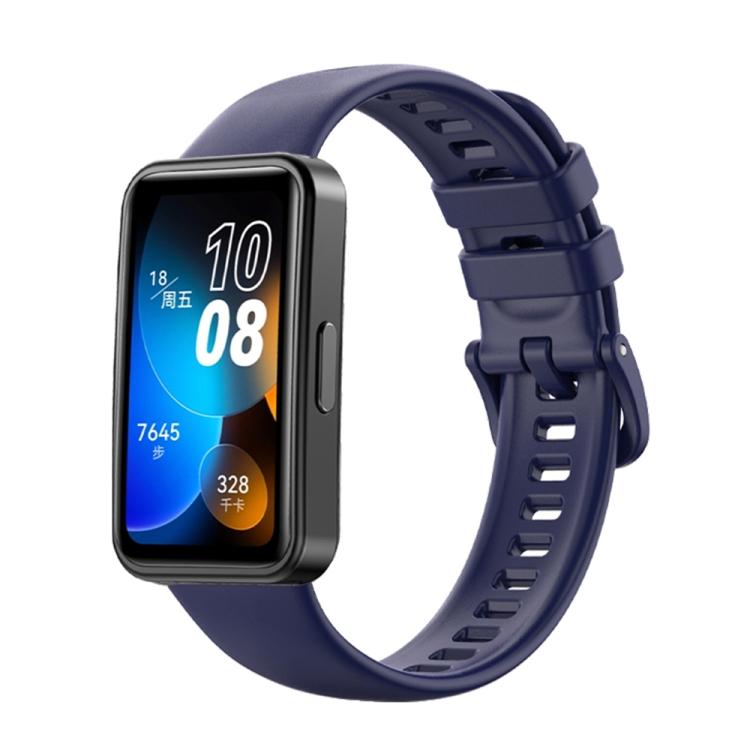 

Для Huawei Band 8 16 мм Одноколірний Силіконовий Замінний Ремінець для Годинника For Huawei Band 8 темно-синього кольору