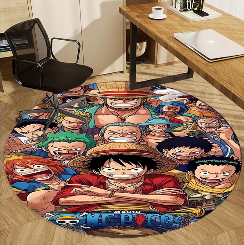 One Piece Pattern Round Rug, Indoor/Outdoor Mat, for Picnic, Gameroom, Bedroom, Office, Living Room, Home Decor Carpet, Birthday Gift