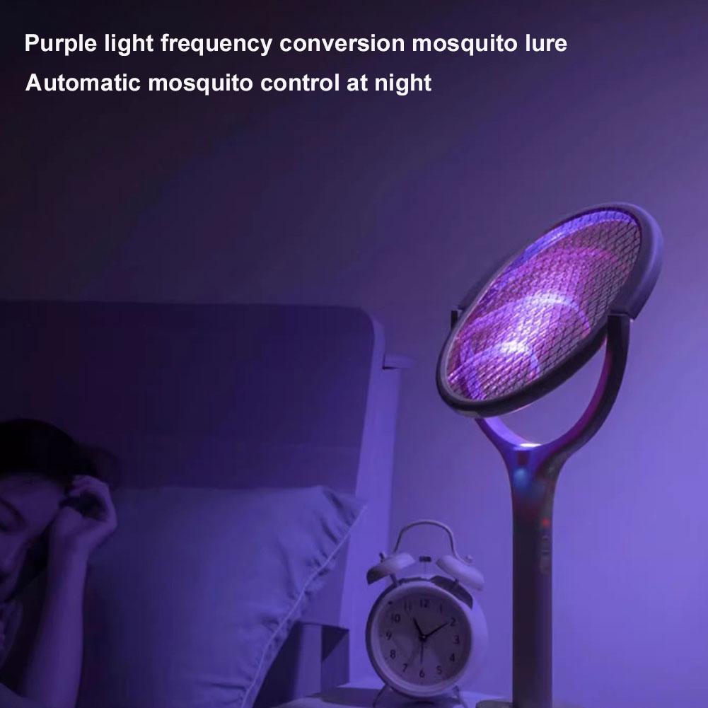 2-In-1 Mosquito Killer Lamp Multi Functional Retractable Mosquito Swatter Rechargeable Electric Fly Swatter Mosquitoes Trap Lamp